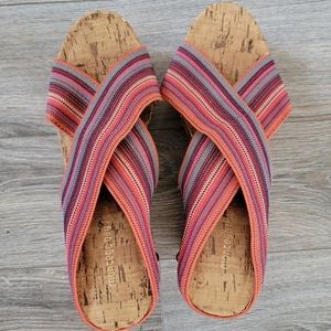 multicolored wedge heels